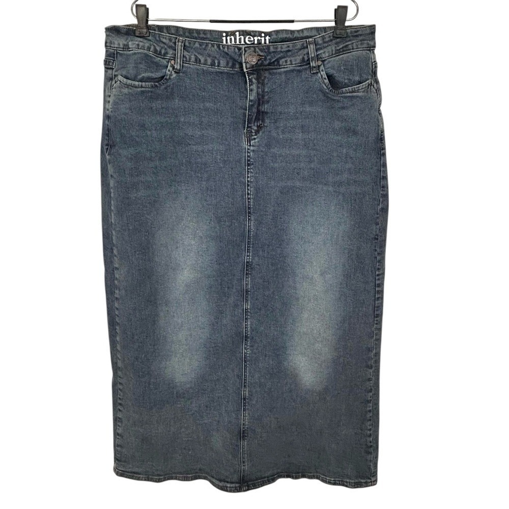 INHERIT Stretch Denim Maxi JEAN SKIRT 17 18 Kyra Boho Modest Western Country